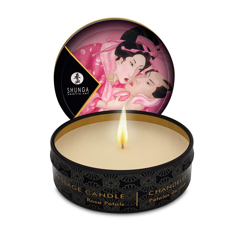 SHUNGA - MINI VELA DE MASAJE AFRODISÍACA ROSA