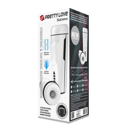 PRETTYLOVE - SIENNA MASTURBADOR MASCULINO CON VIBRACIÓN, VOZ SEX TALK Y SUCCIÓN