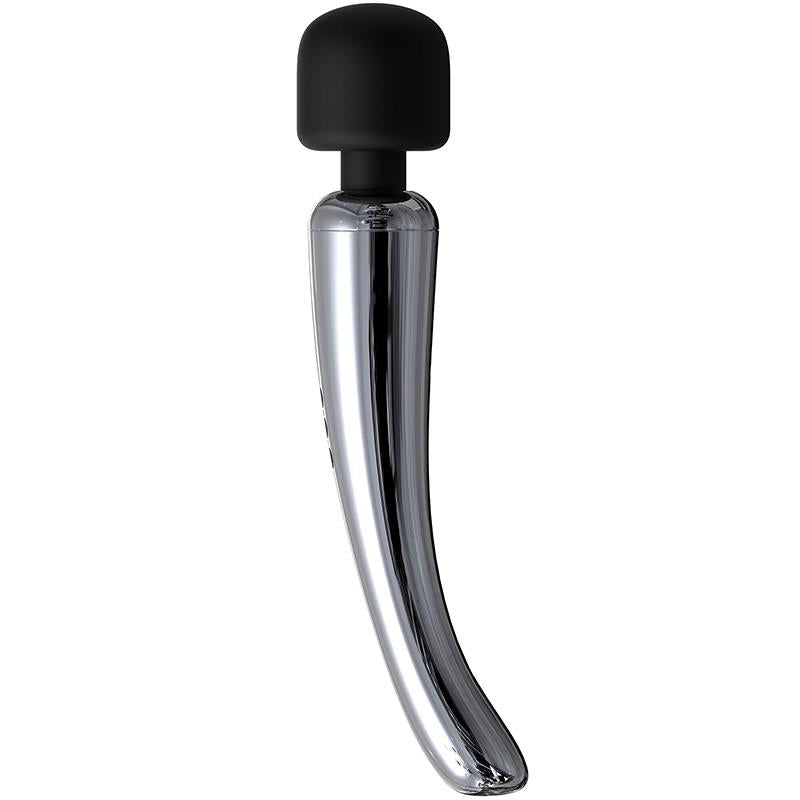 ACTION - SILVERY WAND MASAJEADOR HIGH-TECH SÚPER POTENTE INALÁMBRICO USB COLOR CROMO SILICONA