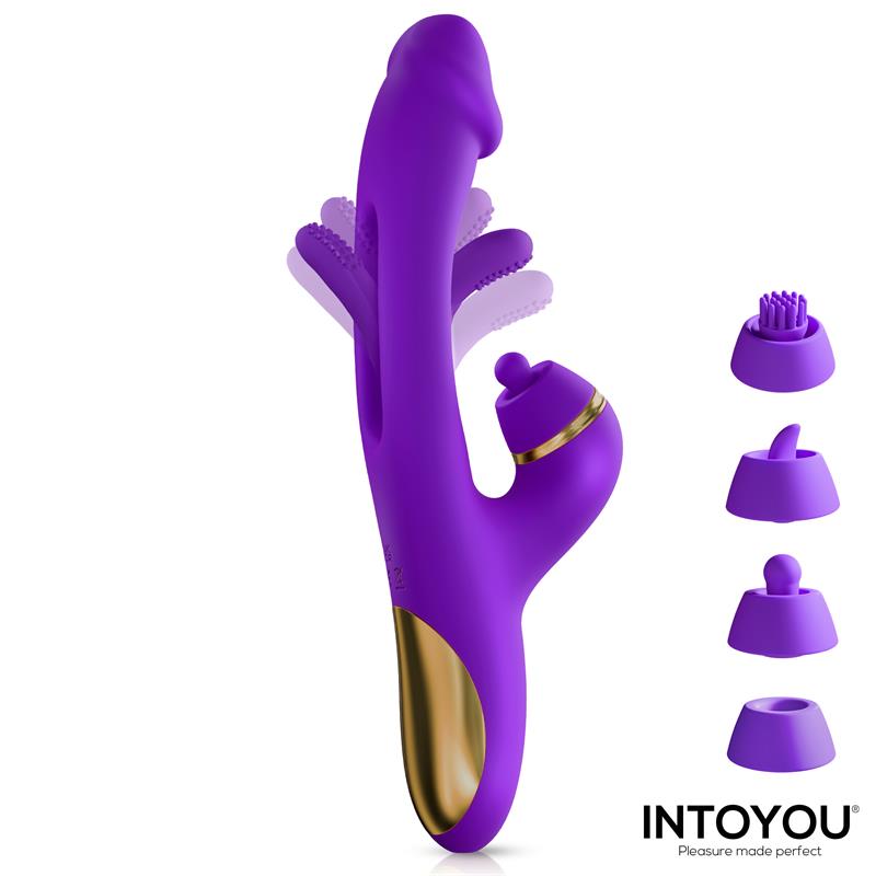 INTOYOU - SITER 2.0 VIBRADOR CON LENGUA FLAPPING, GOLPETEO Y CABEZALES INTERCAMBIABLES
