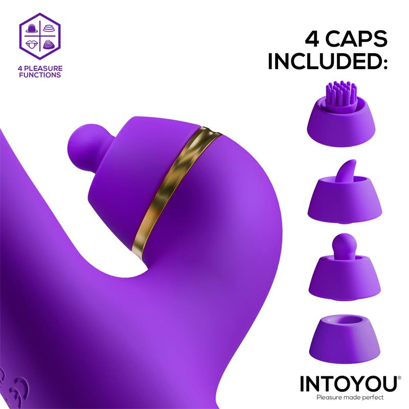 INTOYOU - SITER 2.0 VIBRADOR CON LENGUA FLAPPING, GOLPETEO Y CABEZALES INTERCAMBIABLES