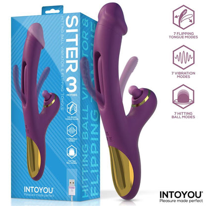 INTOYOU - SITER VIBRADOR CON LENGUA MOVIMIENTO FLIPPING Y BOLA GOLPETEO