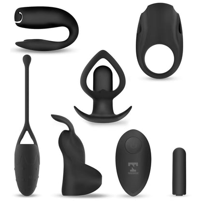 TARDENOCHE - SIX-IN-ONE KIT DE BALA VIBRADORA Y 5 ACCESORIOS DE SILICONA
