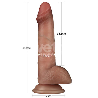 LOVETOY - SLIDING PRO DILDO PIEL DESLIZANTE-RETRÁCTIL DUAL LAYER 7.5