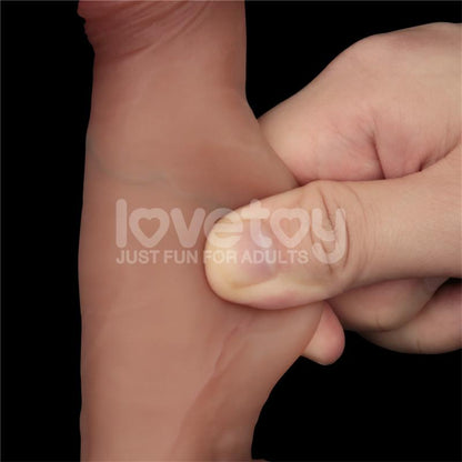 LOVETOY - SLIDING PRO DILDO PIEL DESLIZANTE-RETRÁCTIL DUAL LAYER 7.5