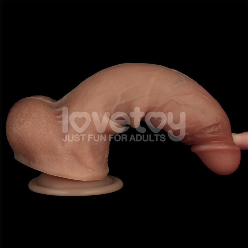 LOVETOY - SLIDING PRO DILDO PIEL DESLIZANTE-RETRACTIL DUAL LAYER 8.5
