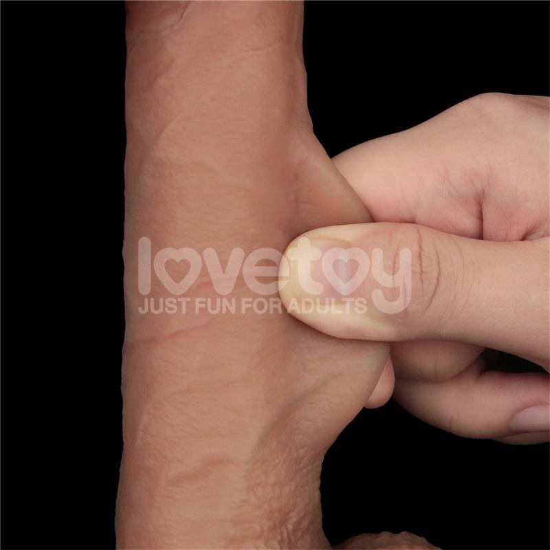 LOVETOY - SLIDING PRO DILDO PIEL DESLIZANTE-RETRACTIL DUAL LAYER 8.5