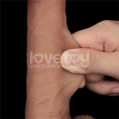 LOVETOY - SLIDING PRO DILDO PIEL DESLIZANTE-RETRACTIL DUAL LAYER 8.5