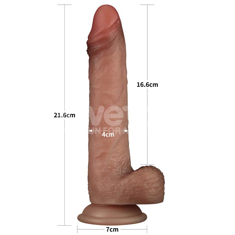 LOVETOY - SLIDING PRO DILDO PIEL DESLIZANTE-RETRACTIL DUAL LAYER 8.5