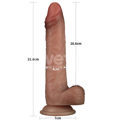 LOVETOY - SLIDING PRO DILDO PIEL DESLIZANTE-RETRACTIL DUAL LAYER 8.5