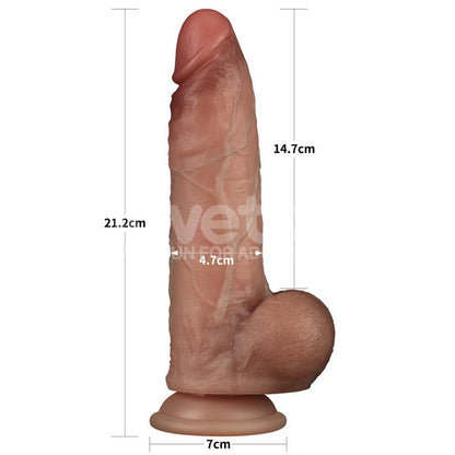 LOVETOY - SLIDING PRO DILDO PIEL DESLIZANTE-RETRACTIL DUAL LAYER 8.5