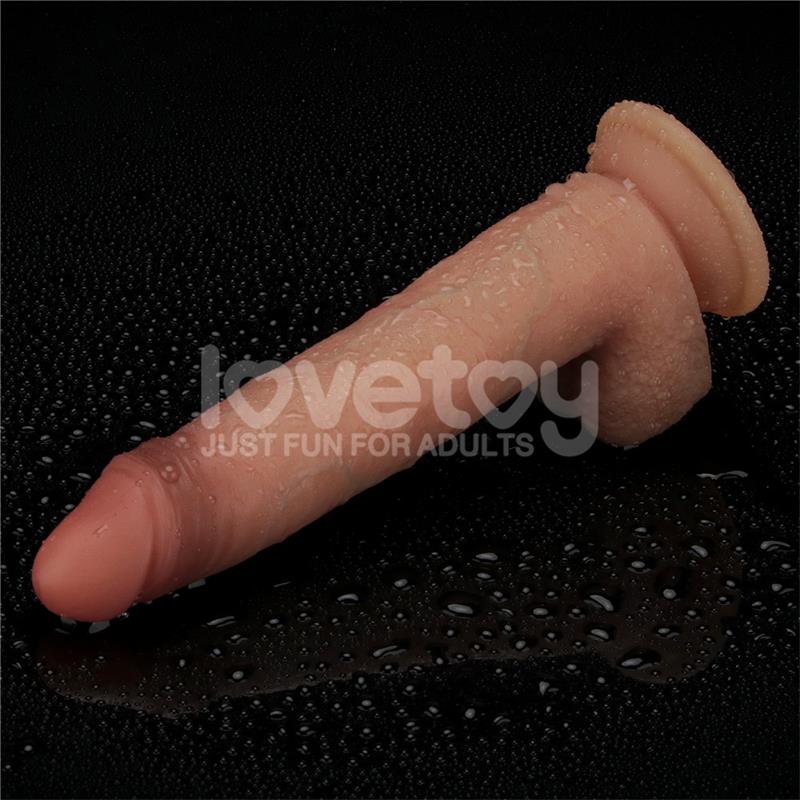 LOVETOY - SLIDING PRO DILDO PIEL DESLIZANTE-RETRACTIL DUAL LAYER 8.5