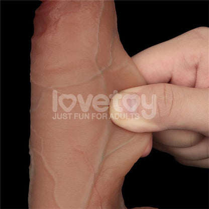 LOVETOY - SLIDING PRO DILDO PIEL DESLIZANTE-RETRACTIL DUAL LAYER 8.5