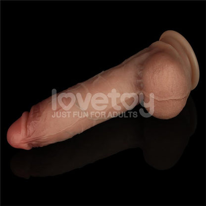 LOVETOY - SLIDING PRO DILDO PIEL DESLIZANTE-RETRACTIL DUAL LAYER 8.5
