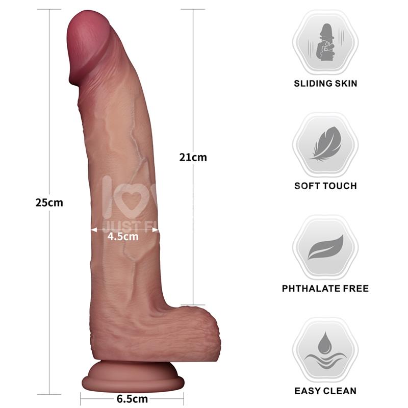 LOVETOY - SLIDING PRO II DILDO PIEL DESLIZANTE-RETRACTIL DUAL-LAYER 10