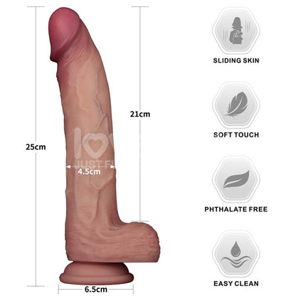 LOVETOY - SLIDING PRO II DILDO PIEL DESLIZANTE-RETRACTIL DUAL-LAYER 10