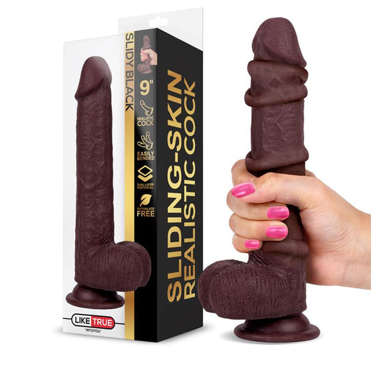 LIKETRUE - SLIDY DILDO REALISTA DUAL LAYER RETRÁCTIL Y ORIENTABLE 9