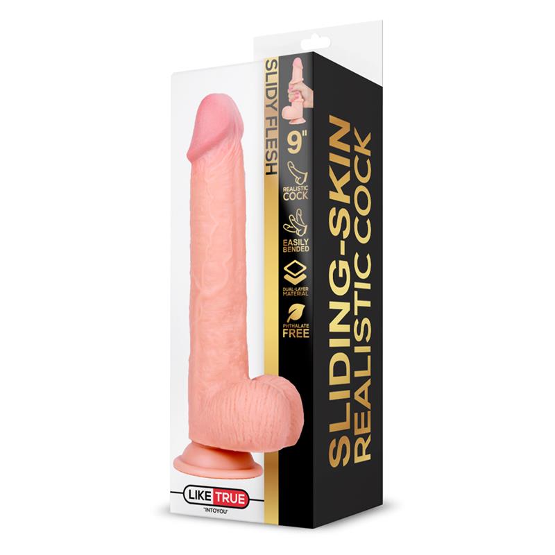 LIKETRUE - SLIDY DILDO REALISTA DUAL LAYER RETRÁCTIL Y ORIENTABLE 9