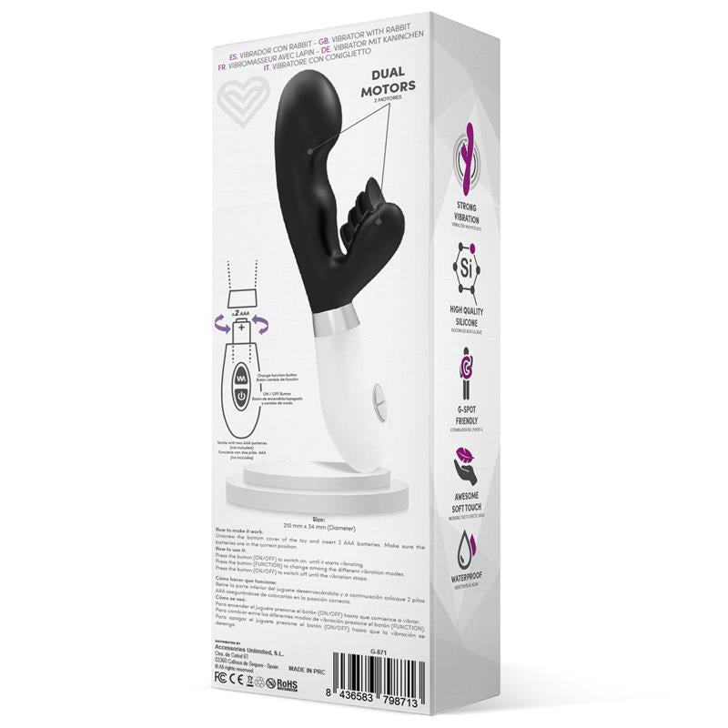 LATETOBED - SLIPER VIBRADOR CONEJITO SILICONA NEGRO
