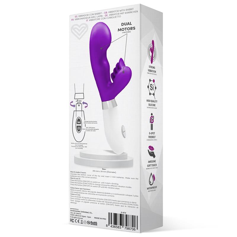 LATETOBED - SLIPER VIBRADOR CONEJITO SILICONA PÚRPURA