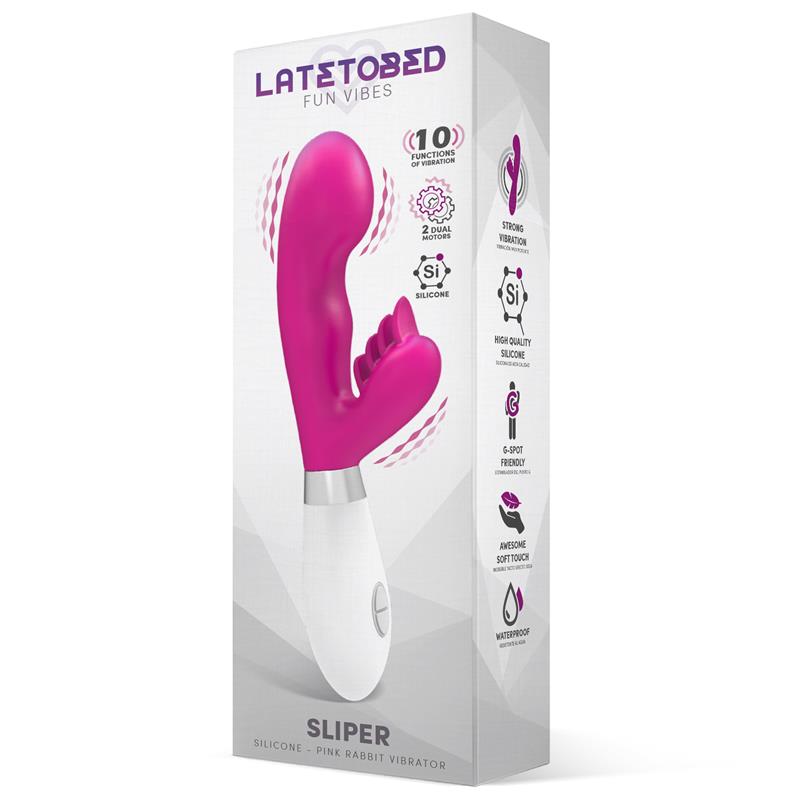 LATETOBED - SLIPER VIBRADOR CONEJITO SILICONA ROSA