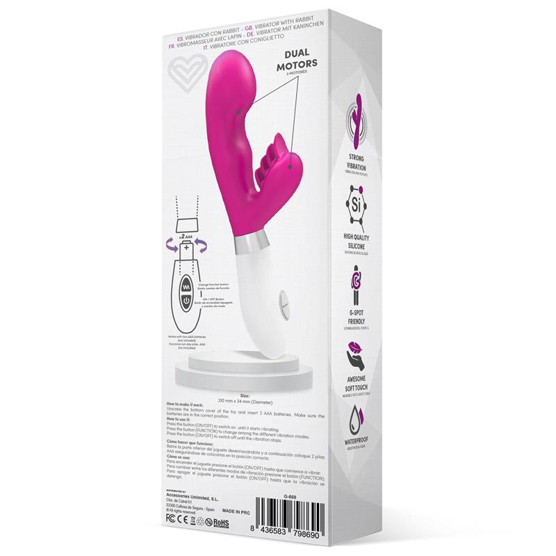 LATETOBED - SLIPER VIBRADOR CONEJITO SILICONA ROSA