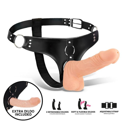 HARNESS COLLECTION LATETOBED - SPARO ARNÉS CON 2 DILDOS REALISTAS DESMONTABLES