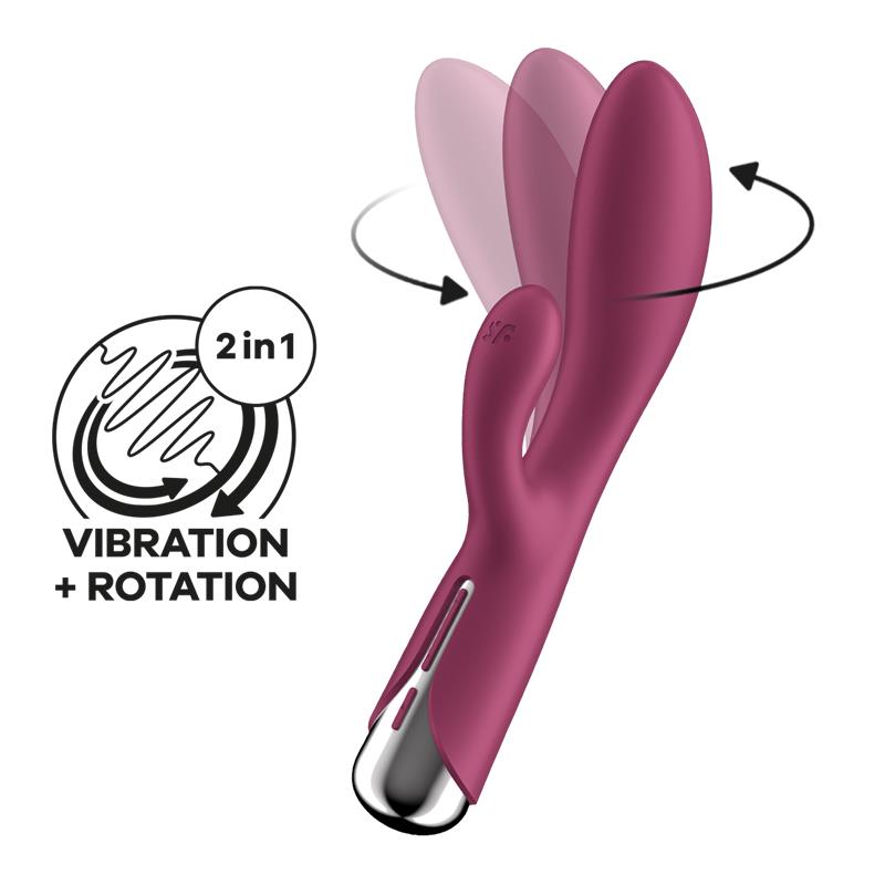 SATISFYER - SPINNING RABBIT 1 ESTIMULACION CLITORIS Y PUNTO G ROJO