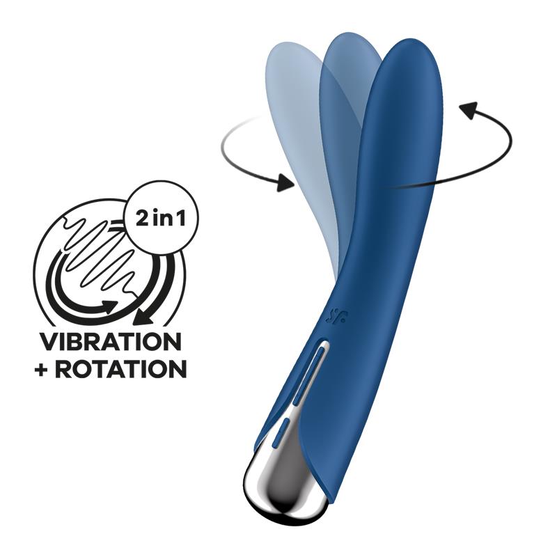 SATISFYER - SPINNING VIBE 1 VIBRADOR Y ROTADOR AZUL