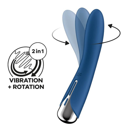 SATISFYER - SPINNING VIBE 1 VIBRADOR Y ROTADOR AZUL
