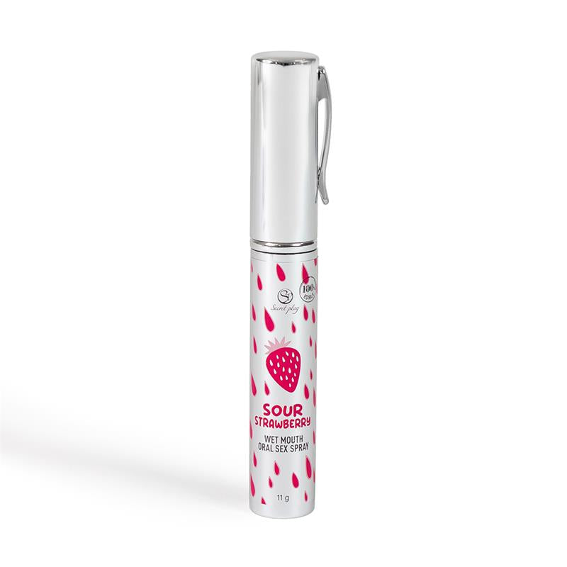 SECRET PLAY - SPRAY SEXO ORAL WET MOUTH FRESA ÁCIDA 11 GR