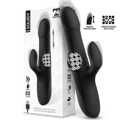 TARDENOCHE - SQUIDY VIBRADOR FUNCIÓN DE MOVIMIENTO UP AND DOWN Y BOLAS ROTADORAS USB SILICONA