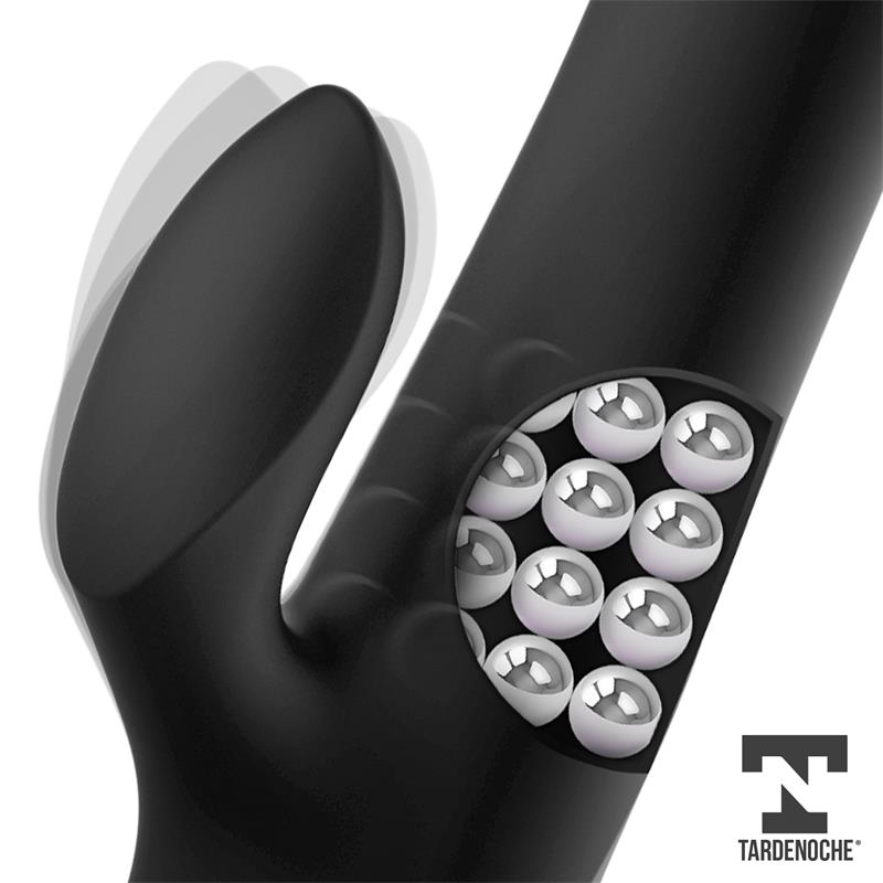 TARDENOCHE - SQUIDY VIBRADOR FUNCIÓN DE MOVIMIENTO UP AND DOWN Y BOLAS ROTADORAS USB SILICONA