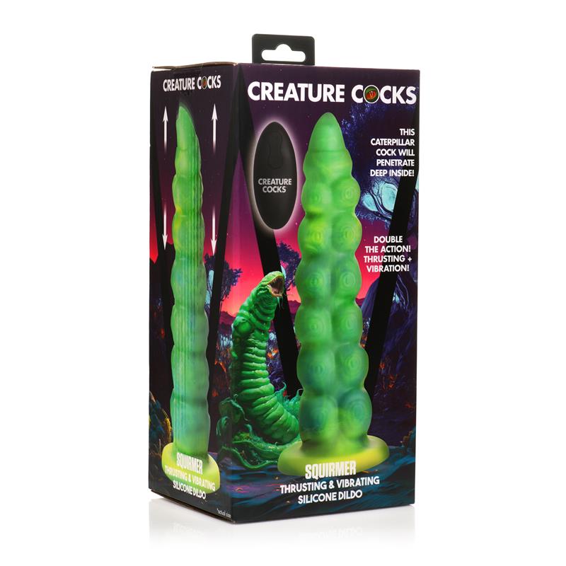 CREATURE COCKS - SQUIRMER DILDO CON THRUSTING Y VIBRACIÓN CONTROL REMOTO SILICONA