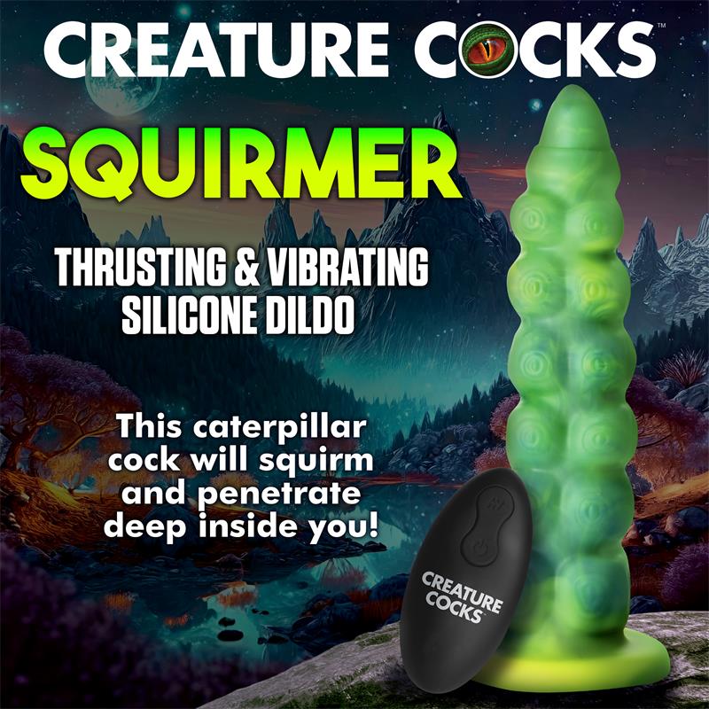 CREATURE COCKS - SQUIRMER DILDO CON THRUSTING Y VIBRACIÓN CONTROL REMOTO SILICONA