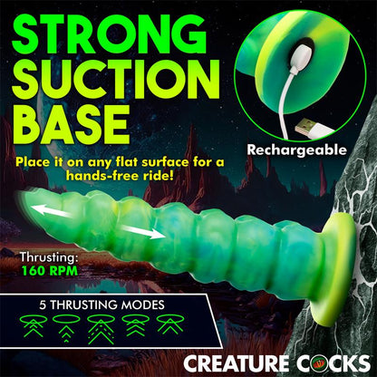 CREATURE COCKS - SQUIRMER DILDO CON THRUSTING Y VIBRACIÓN CONTROL REMOTO SILICONA