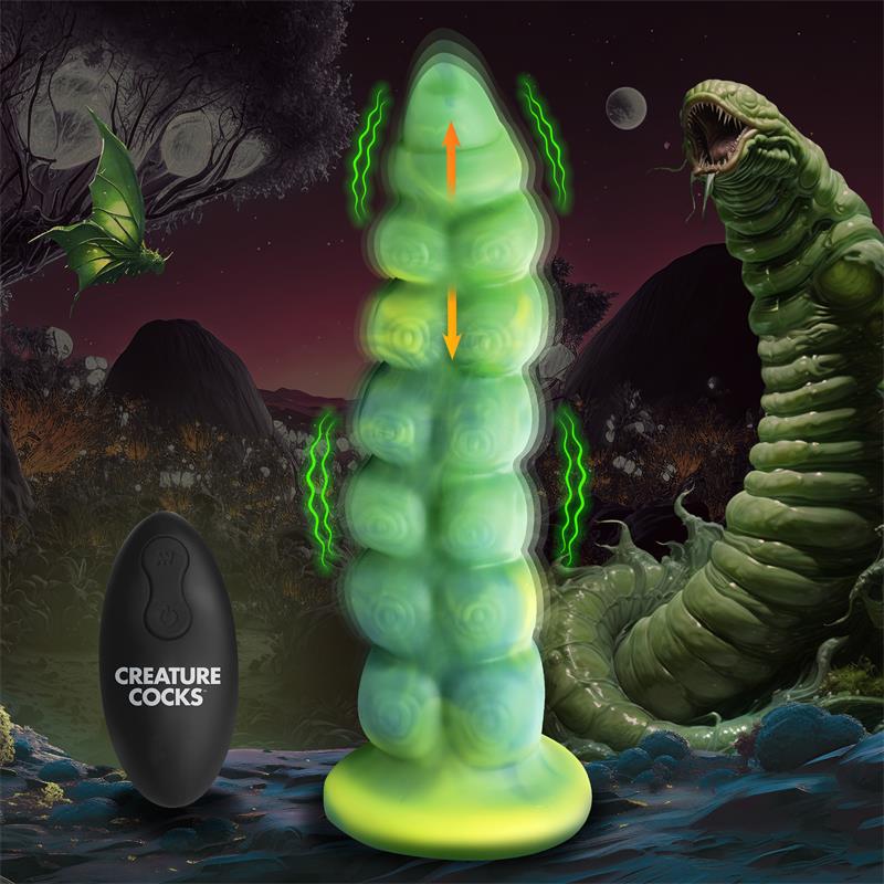 CREATURE COCKS - SQUIRMER DILDO CON THRUSTING Y VIBRACIÓN CONTROL REMOTO SILICONA