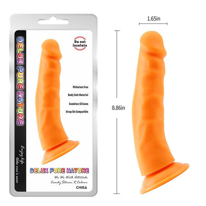 CHISA - STEVEN.R DILDO SILICONA LIQUIDA NARANJA 22.5CM