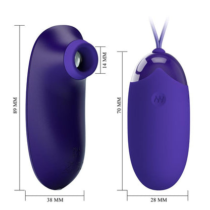 PRETTYLOVE - SUCCIONADOR DE CLÍTORIS Y HUEVO VIBRADOR
