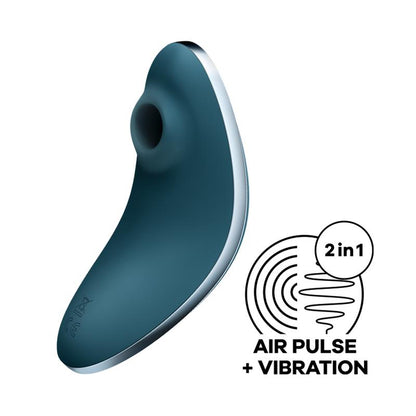 SATISFYER - ESTIMULADOR CLITORIDIANO POR SUCÇÃO E VIBRAÇÃO VULVA LOVER 1 AZUL