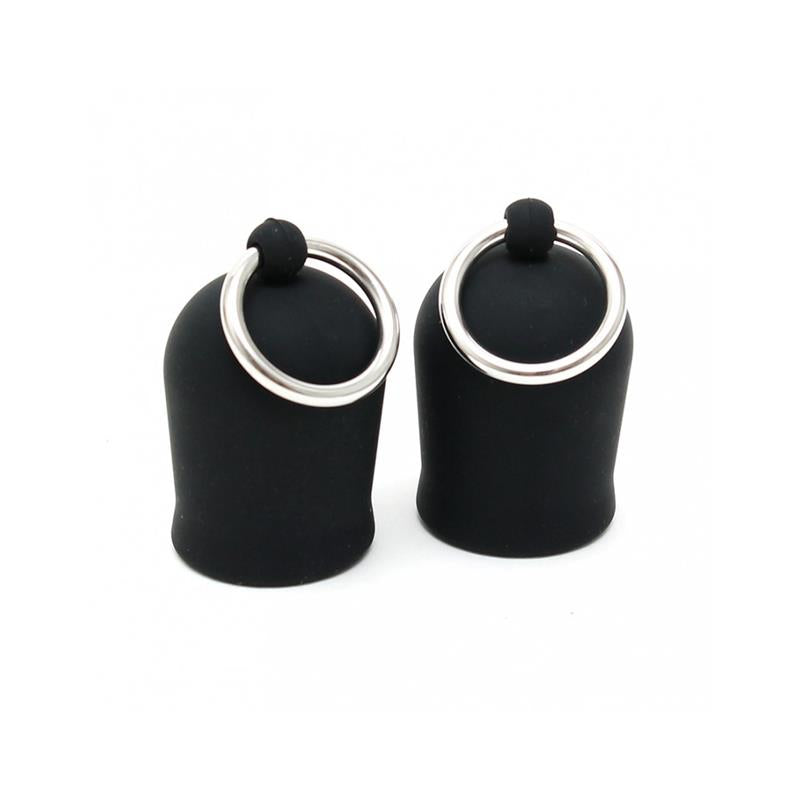 BONDAGE PLAY - SUCCIONADORES PARA PEZONES ANILLAS SILICONA NEGRO