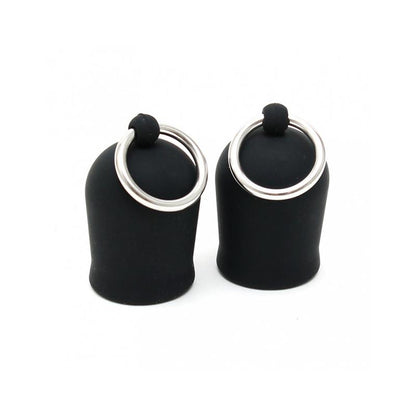 BONDAGE PLAY - SUCCIONADORES PARA PEZONES ANILLAS SILICONA NEGRO