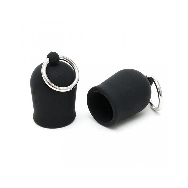 BONDAGE PLAY - SUCCIONADORES PARA PEZONES ANILLAS SILICONA NEGRO