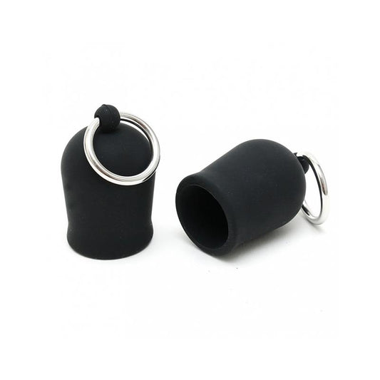 BONDAGE PLAY - SUCCIONADORES PARA PEZONES ANILLAS SILICONA NEGRO