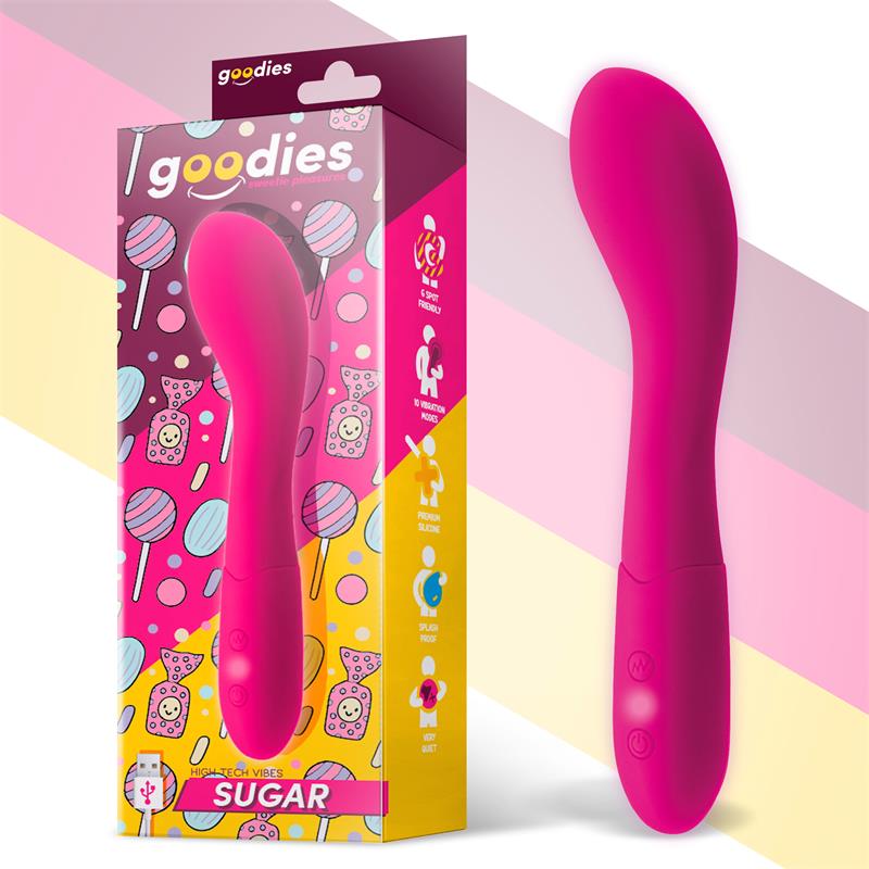 GOODIES - SUGAR VIBRADOR PUNTO G USB SILICONA FUSHSIA