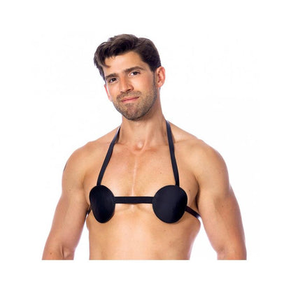 BONDAGE PLAY - SUJETADOR DE CUERO CON PINCHOS UNISEX