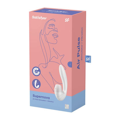SATISFYER - SUPERNOVA SUCCIONADOR Y VIBRADOR SÚPER FLEXIBLE USB BLANCO