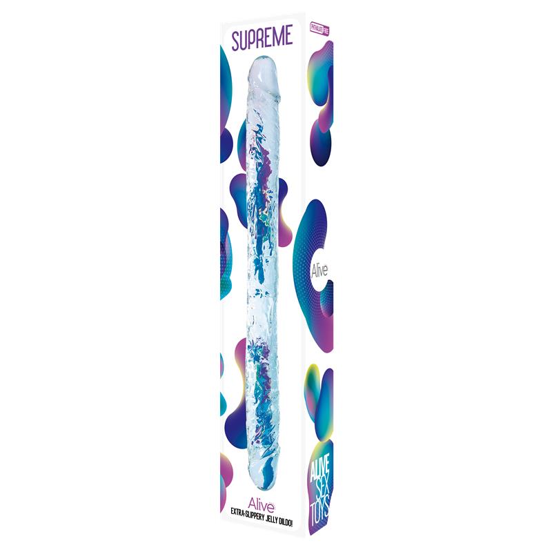 ALIVE - SUPREME DILDO DOBLE 38.5 CM TRANSPARENTE