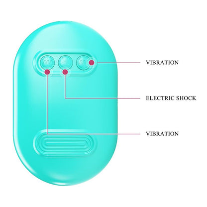 PRETTYLOVE - SURPRISE BOX HUEVO VIBRADOR Y PINZAS PARA PEZONES CON ELECTRO ESTIMULACIÓN AZUL
