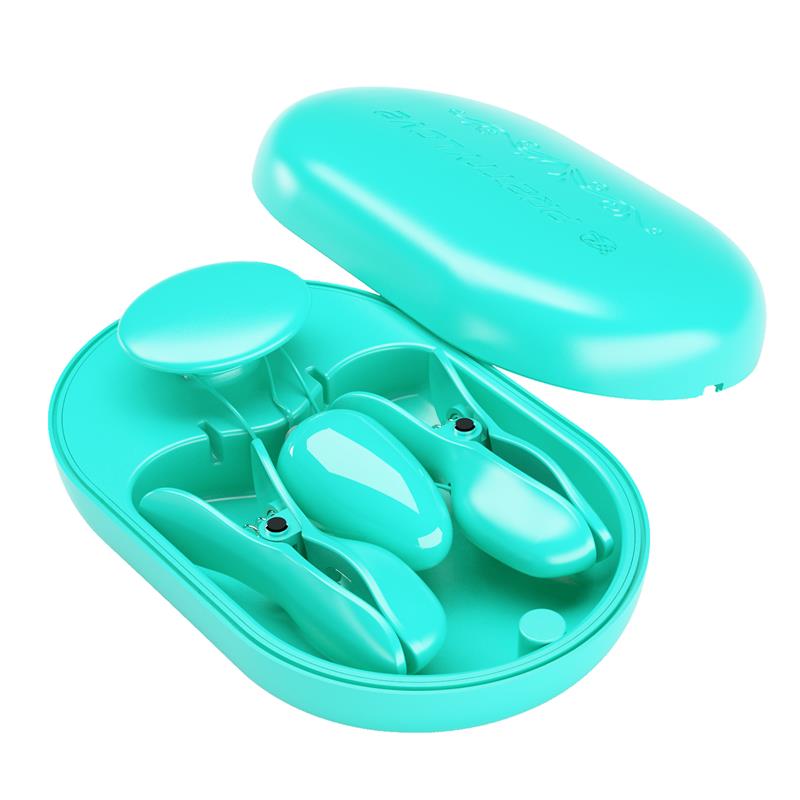 PRETTYLOVE - SURPRISE BOX HUEVO VIBRADOR Y PINZAS PARA PEZONES CON ELECTRO ESTIMULACIÓN AZUL